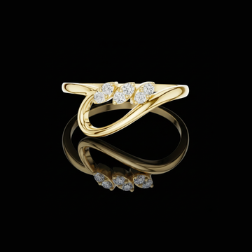 0.09 TCW Elegant Ring with Round Lab Grown Diamonds Modern Curved Band for Women