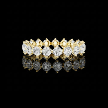 2.09 TCW Sparkling Radiant Round Cut Lab Grown Diamond Eternity Band in Gold For Loved