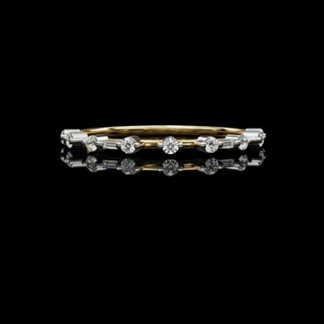 0.30 CT Latest Round Cut Moissanite Diamond Modern Stackable Engagement Eternity Band