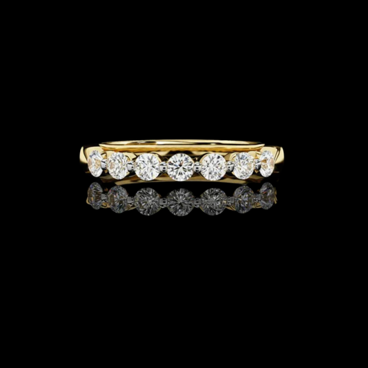 Round Brilliant Cut Lab Grown Half Eternity Promise Band