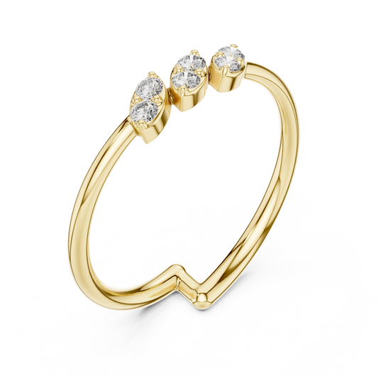 Nature Inspire Moissanite Diamond Minimal Ring For Women