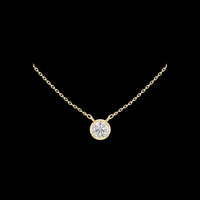 Round Cut Solitaire Pendant with Center Bezel Setting Moissanite