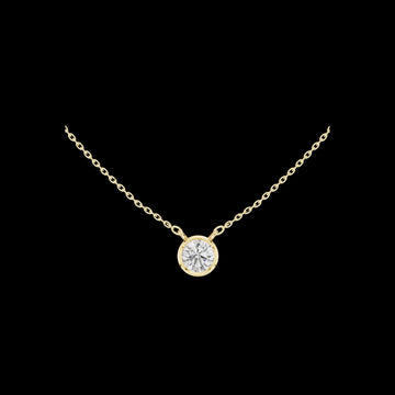 Round Cut Solitaire Pendant with Center Bezel Setting Moissanite