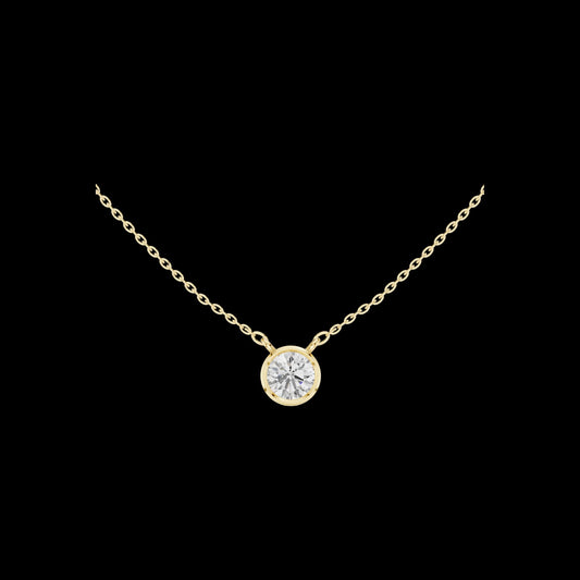 1.50 TCW Stylish Lab Grown Round Bezel Set Diamond Solitaire Pendant Minimal Luxury with Sparkle