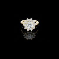 Round Brilliant Lab Grown Diamond Floral Cluster Engagement Ring
