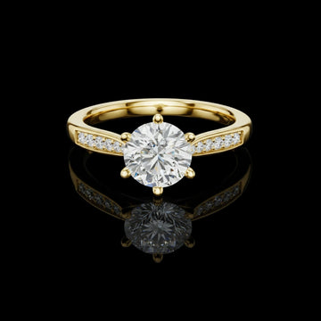 1.17 CT Luxury Lab Grown Round Cut Diamond Ring For Wedding Day