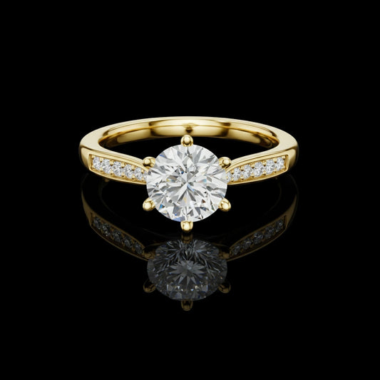 1.17 CT Luxury Lab Grown Round Cut Diamond Ring For Wedding Day