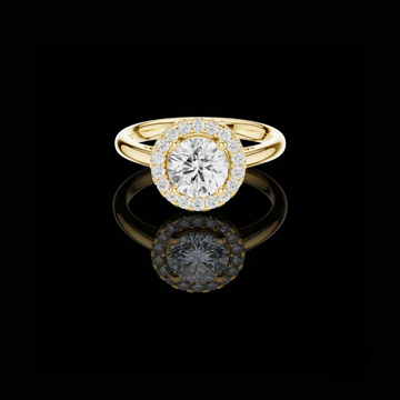 1.00 CT Radiant Round Halo Lab Grown Diamond Classic Engagement Ring with Brilliant Center Stone & Halo Sparkle