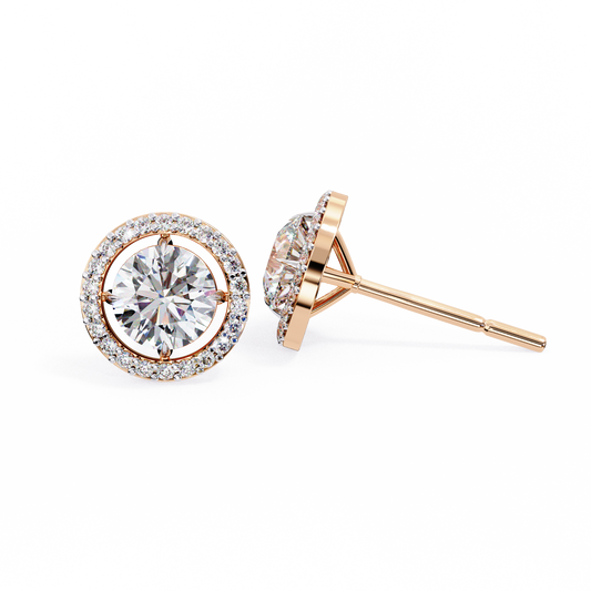 Exclusive Designer Lab Grown Round Cut Diamond Earring Limited Edition For Look