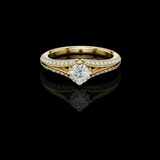 0.46 CT Forever Ethical Lab Grown Round Diamond Ring For Cocktail Shine