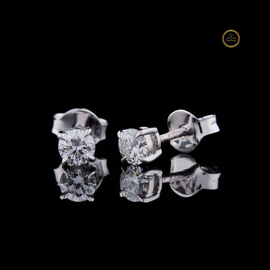 Brilliant Sparkle Round Cut Lab Grown Diamond Stud Earrings