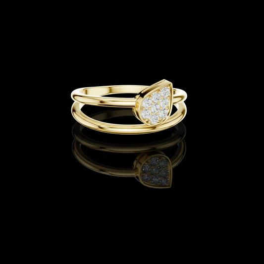 0.14 TCW Classic Round Shaped Moissanite Diamond Split Shank Cluster Elegant Bridal Statement Ring