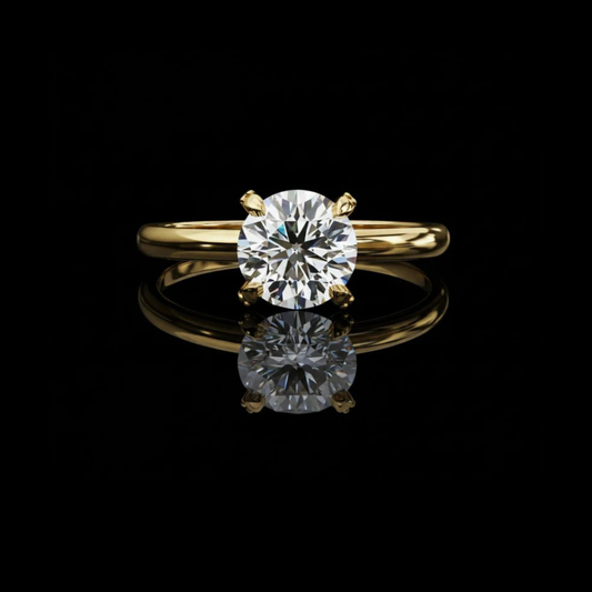 1.15 CT Sparkling Lab Grown Round Cut Diamond Ring Affordable Luxury For Festivals