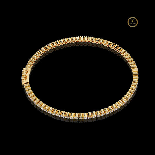 Round Cut Moissanite Diamond Box Clasp Tennis Bracelet