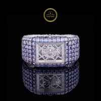 Full Iced Baguette and Princess-Cut Blue Moissanite Diamond Watch in White Gold – Where Innovation Meets Luxury by Ivevar