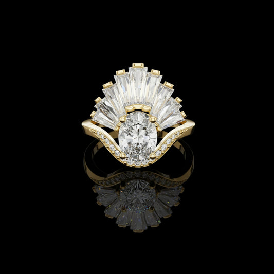 1.05 CT Glorious Lab Grown Oval Cut Diamond Ring For Special Gift