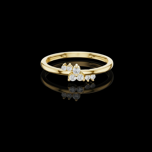 0.086 TCW Gracefully Sculpted Moissanite Diamond Cluster with Refined Modern Elegance