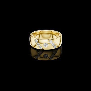Lab Grown Diamond Band with Cross Round Diamonds