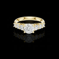Round Lab Grown Diamond Seven Stone Engagement Ring in Gold