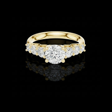 1.16 CT Luxe Craftsmanship Elegant Round Cut Lab Diamond Seven Stone Luxurious Ring