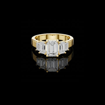 1.00 CT Blissful Five Stone Moissanite Emerald Cut Ring For True Grace
