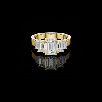 Five Stone Emerald Cut Lab Grown Diamond Anniversary Ring