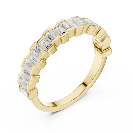 Baguette Cut Lab Grown Diamond Half Eternity Band