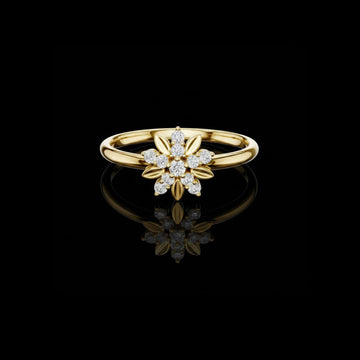 0.095 TCW Purely Moissanite Round Cut Diamond Ring For True Story