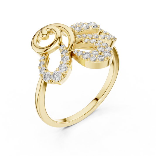 Ribbon Bow Style Moissanite Diamond Engagement Ring