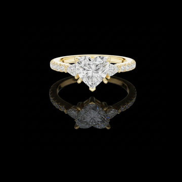 1.50 CT Majestic Lab Grown Heart Cut Diamond Ring For Glossy Look