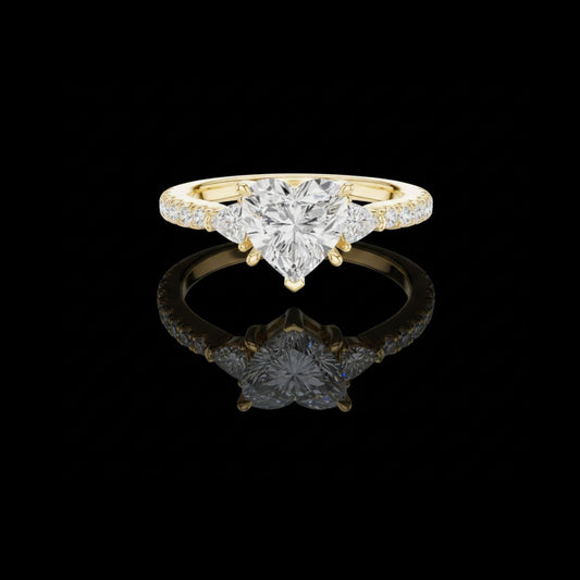 Majestic Heart Cut Lab Diamond Wedding Ring For Glossy Look