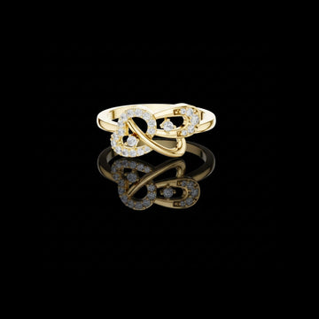 Infinity Round Cut Lab Grown Diamond Openwork Pave Gold Statement Ring