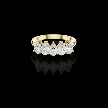 1.98 TCW Shiny Moissanite Channel Set Pear Cut Band For Good Time