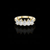 1.98 TCW Shiny Lab Grown Channel Set Pear Cut Band For Good Time