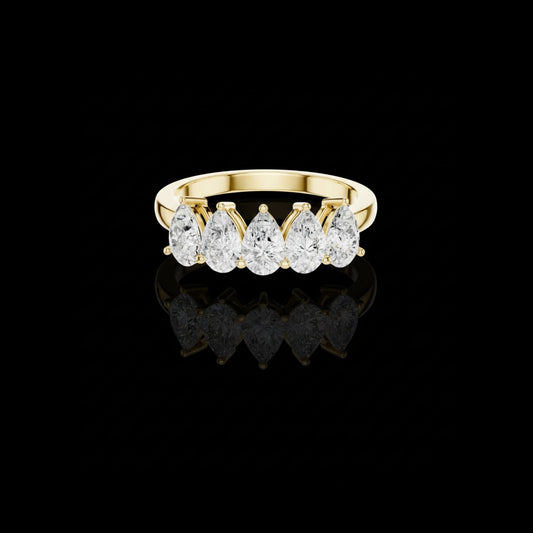 Pear Cut Lab Grown Diamond Wedding Band Ring