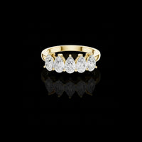 Pear Cut Moissanite Diamond Wedding Band Ring
