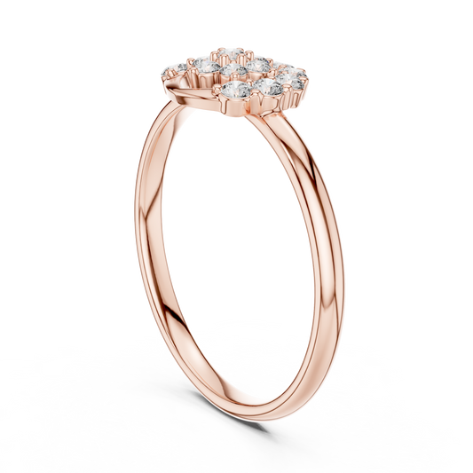 Art Deco Round Cut Moissanite Diamond Cluster Anniversary Ring