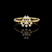 Delicate Round Lab Grown Diamond Floral Cluster Ring
