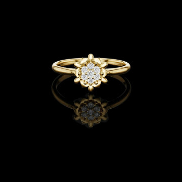 0.09 TCW Perfect Lab Grown Round Cut Diamond Ring For Evarlasting