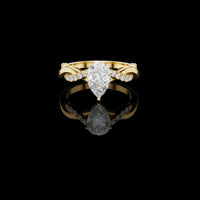 Pear Cut Lab Grown Diamond Twisted Pave Band Ring