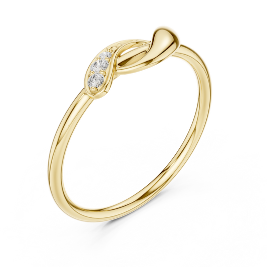Round Lab Diamond Accent Twisted Ring For Women