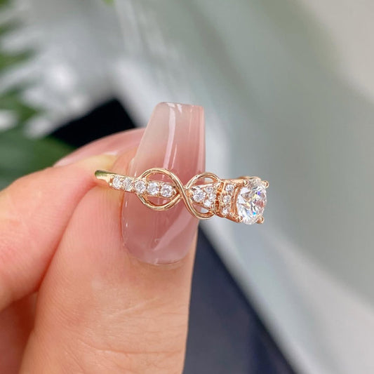 Round Lab Grown Infinity Cluster Engagement Ring