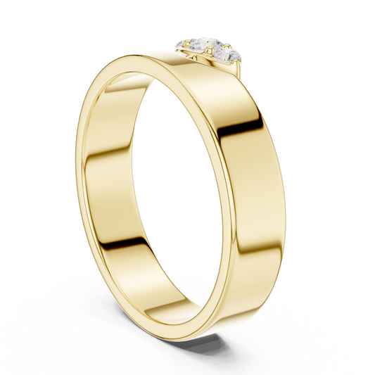 Round Cut Lab Grown Diamond Men's Unique Geometric Anniversary Ring