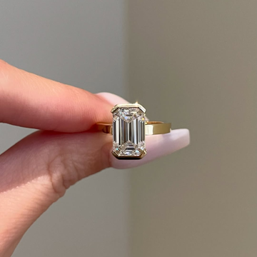 2.7 TCW Smooth Emerald Cut Lab Grown Diamond Ring With Refined Modern Elegance
