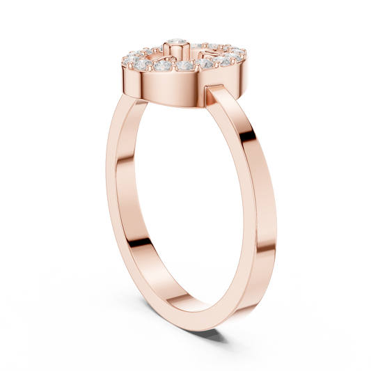 Open Oval Shape Halo Round Moissanite Diamond Statement Ring