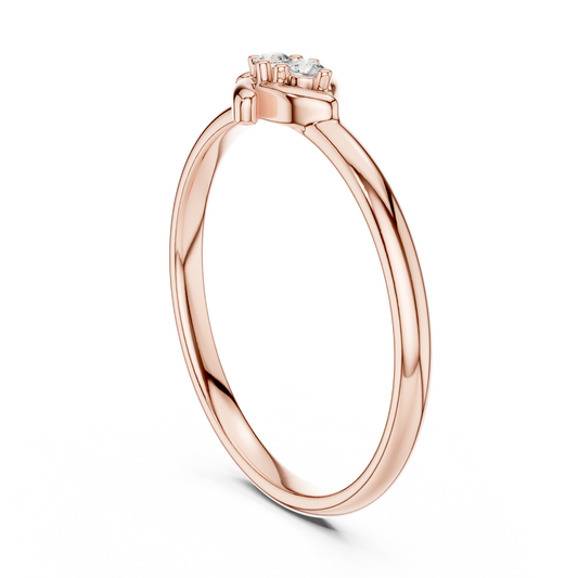 Minimalist Round Cut Lab Diamond Cluster Promise Ring