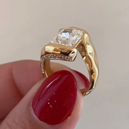 Radiant Lab Grown Cut Diamond Wrap Solitaire Ring