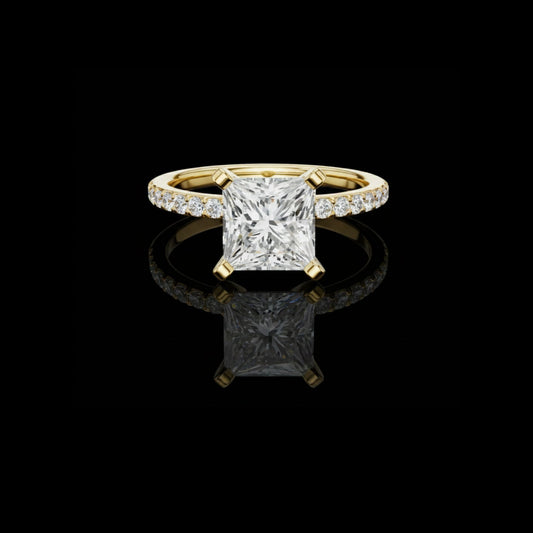 2.00 CT High Quality Lab Grown Princess Cut Diamond Ring For Happy Mood