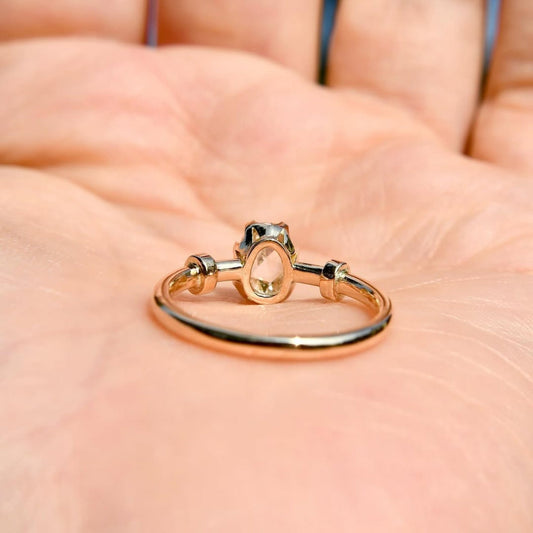 Bubble Shank Lab Grown Rose Cut Solitaire Delicate Ring