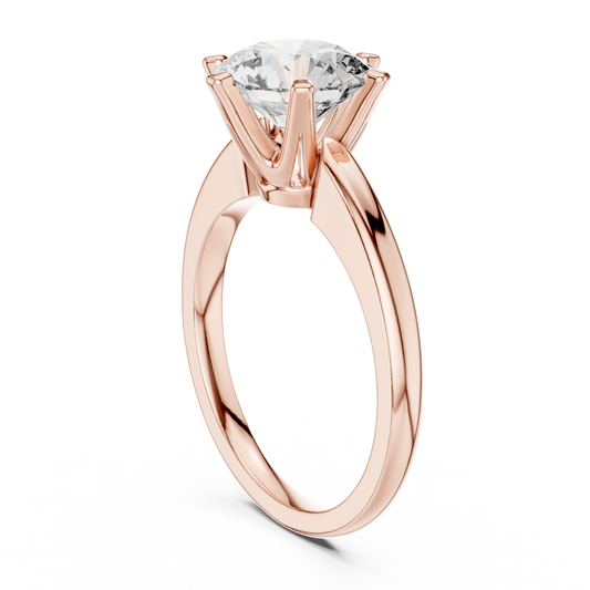 Round Cut Lab Diamond Delicate Ring For Women